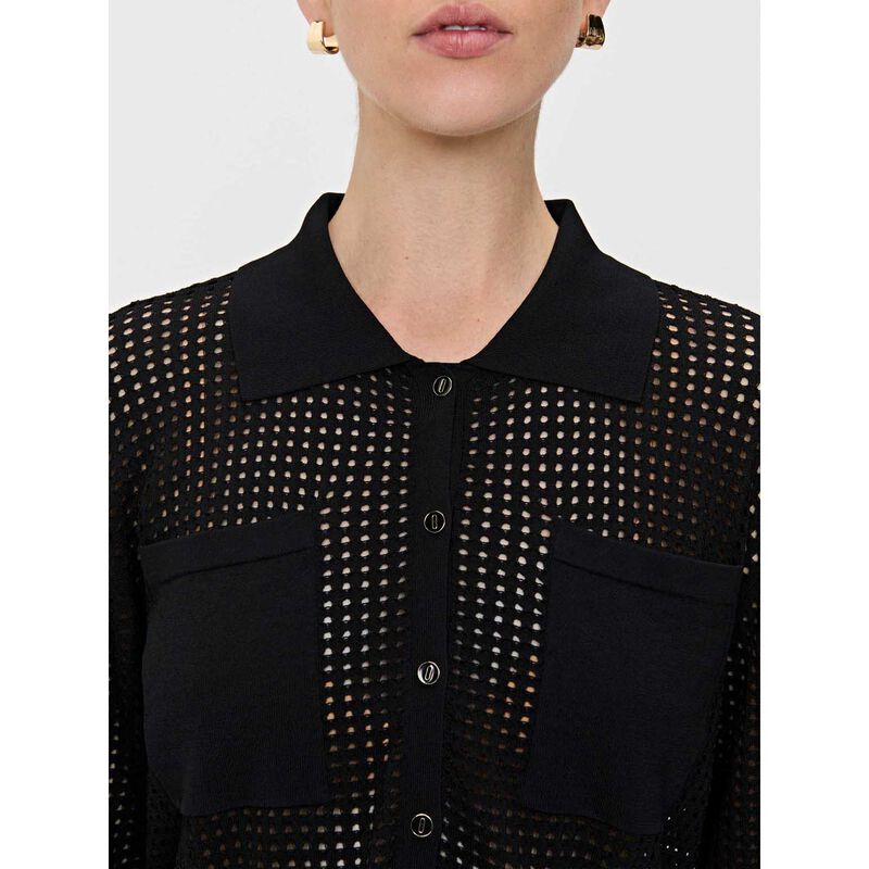 Veronika Maine Long Sleeve Mesh Knit Shirt image number 2